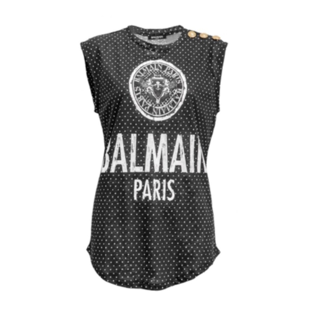 Balmain Sleeveless Logo Top